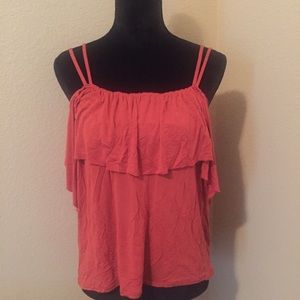 14th & Union Cold Shoulder Ruffle Tee